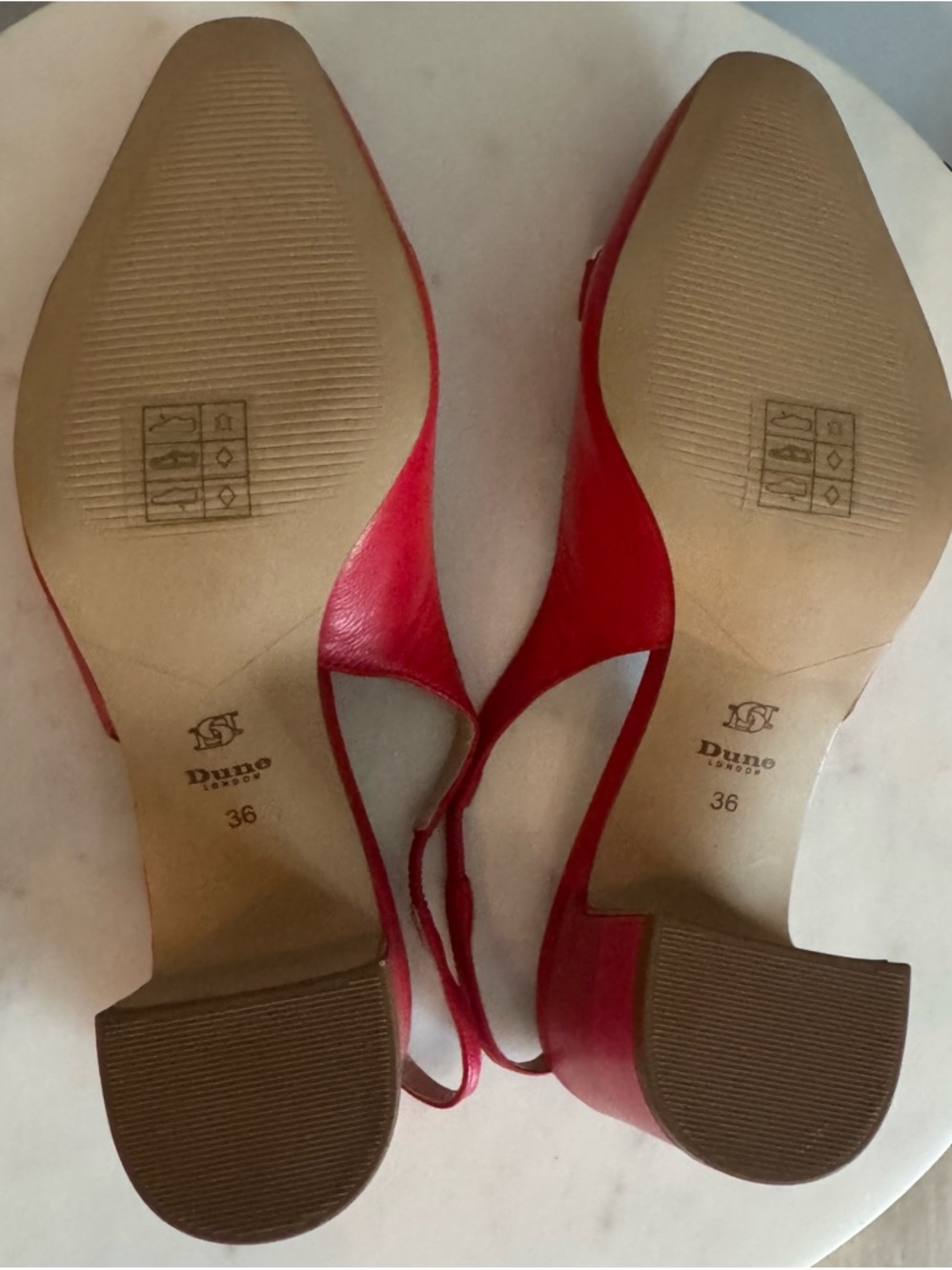 Dune London NWOT Leather “Detailed” Block Heel Slingback Pumps - Picture 10 of 13